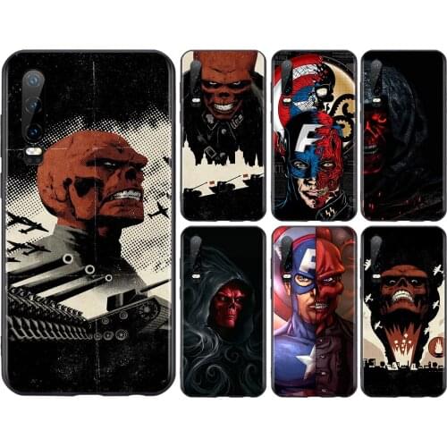 Captain America villain Red Skull For Huawei P50 P40 P30 P20 P10 P9 P8 Lite E Pro Plus Lite Mini 2019 2017 Soft Phone Case