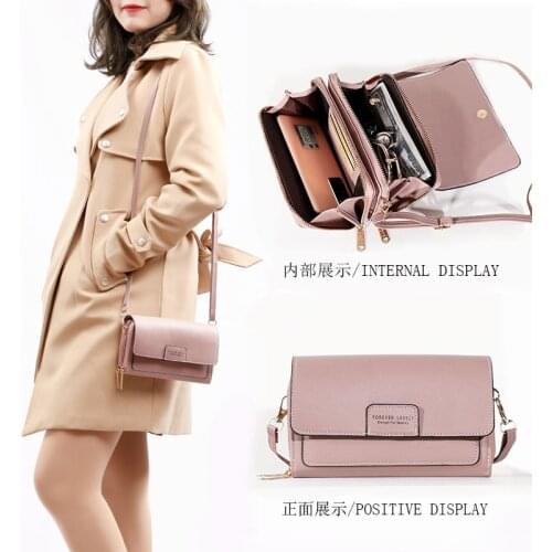 The new high-quality forever young lady multi-card position clutch bag large capacity messenger one-shoulder mobile phone bag