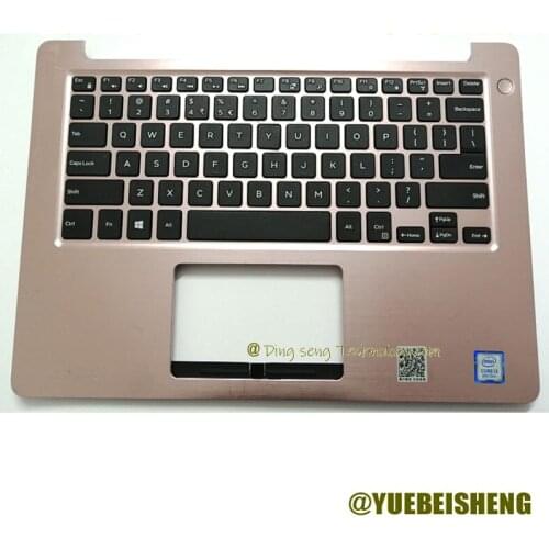 YUEBEISHENG 95%New Original For DELL Inspiron 13 5370 5000 V5370 Palmrest US Keyboard Upper Case Cover Rose