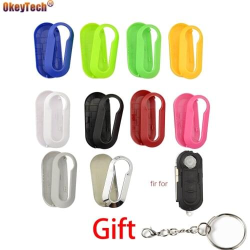 OkeyTech 3 Buttons Remote Plastic Car Key Shell Fob For Fiat 500 Panda Punto Bravo Colorful Cover Case Replacement Fob