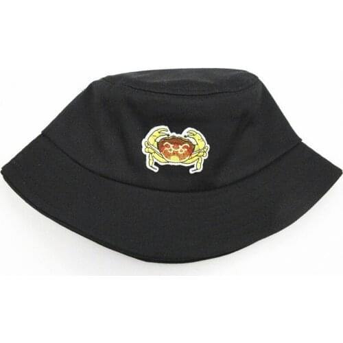 2021 Hairy Crabs Embroidery Cotton Bucket Hat Fisherman Hat Outdoor Travel Hat Sun Cap Hats for Men and Women 104