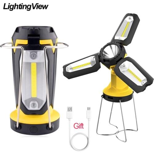 COB Portable Lantern Tent Lamp USB Rechargeable Ultra Bright Led Lightweight Camping Lanterns Light For Working Hiking Camping
