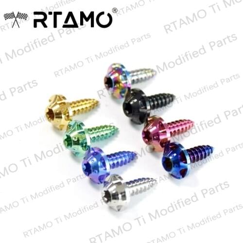 Titanium Self Tapping Screws M5x15mm Disc Button Plate Head Ti Bolts for Motorcycle Bike Car Parts
