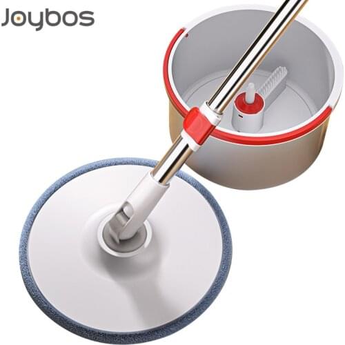 JOYBOS Cleaning Free Floor Mop 2021 New Household Round Spin Mop for Wash Floor,Wet and Dry Flat Mopping Mop with 2 Cloth