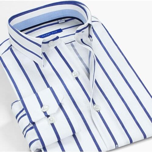 Smart Five 100% Cotton Striped Men Shirt 2021 Spring Summer Clothing Long Sleeve Camisa Masculina Slim Fit Shirt Men Tops