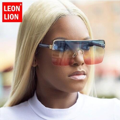 LEONLION Rimless Sunglasses Womens Fashion Oversized Sunglasses for Women Luxury Shades for Women Wholesale Lentes De Sol Mujer
