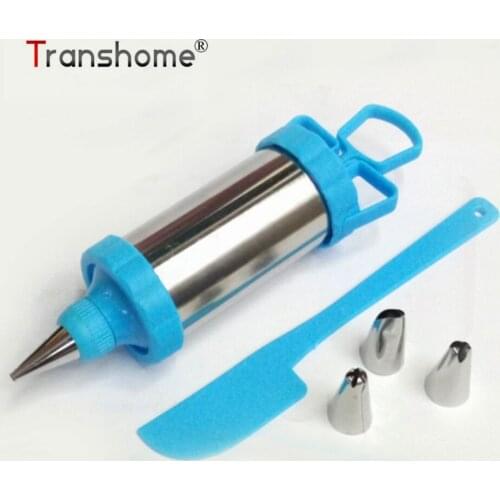 Transhome Pastry Nozzles For Cream Cake Icing Nozzles Russian Tip Cream Decorator With Scraper 4 Pastry/Confectionery Nozzles