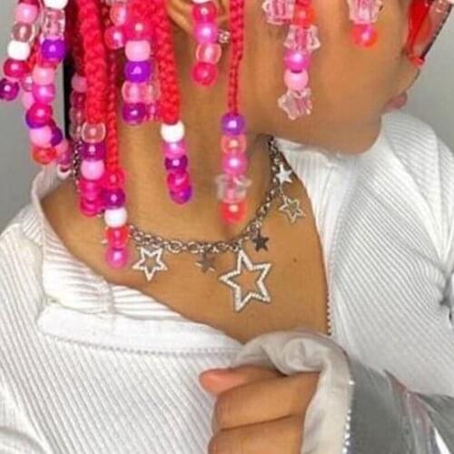 Y2K Jewelry Shiny Crystal Star Necklace For Women Metal Punk Fashion Vintage Punk Necklace Charms 90s Aesthetic New Wholesale