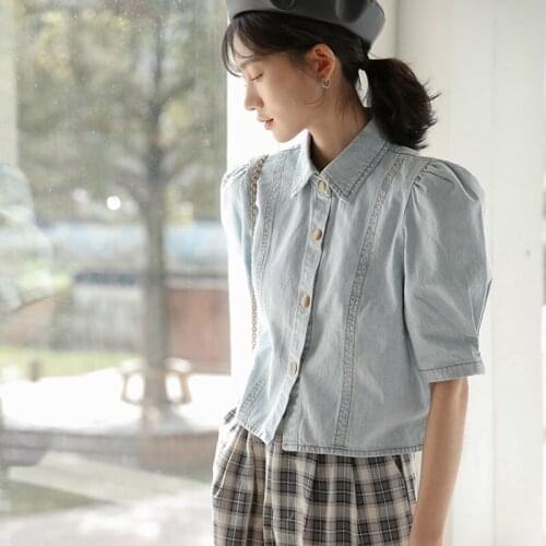 YUAZHOQI Womens Denim Shirts