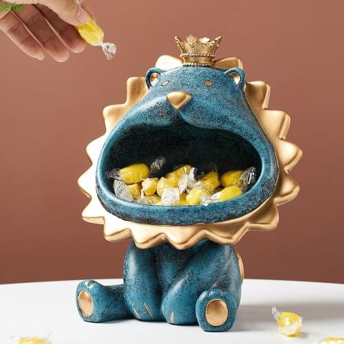 Resin Animal Model Storage Debris Living Room Bedroom Desktop Storage Decoration Gift Lion Storage Box Organizer Tank