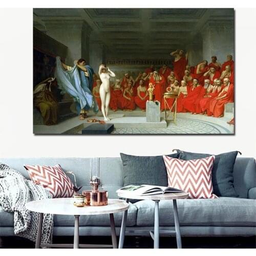 Famous Painting Phryne Before the Areopagus Posters and Prints Canvas Painting Wall Art Picture for Living Room Home Decoration
