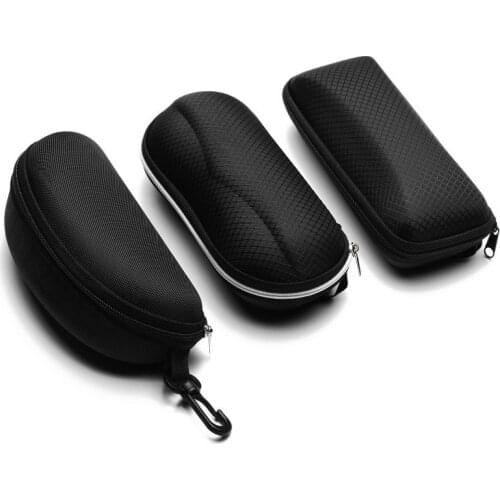 Multiple size Sunglasses Protector Travel Pack Pouch Anti-fall Glasses Case 1Pcs Black Zipper Box Hard Eyewear Accessories