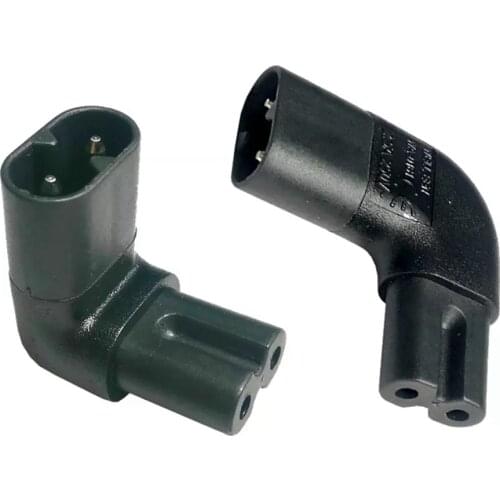 1Pc IEC 320 2-Pin C7 Weibliche Zu C8 Männlichen Right angle AC Power Adapter Konverter