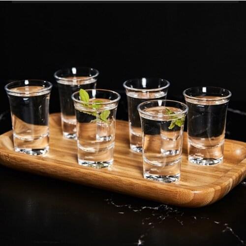 40ml 6Pcs Straight Shot Glass Vodka Shochu Sake Strong Wine Tasting Cup Wine Set Bullet Wine Glass Lead-Free Glass Boston Cup