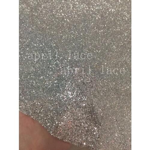 5 yards new bzh0015 silver color glued sparkle glitter mesh tulle lace fabric for sawing /wedding