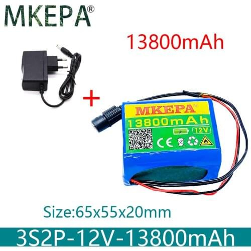 3S2P 12V13800mah battery 18650 Li-ion 13.8 Ah Rechargeable batteries with BMS Lithium Battery packs Protection Board +Charger