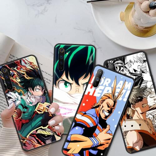 Phone Case For Realme 5 6 7 8 Pro x50 c25 c21 c20 c15 c11 Q2 Q2i XT Black Bumper caso Fundas Anime My Hero Academia