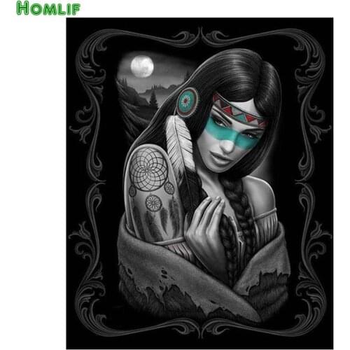 Needlework 5D diamond embroidery with picture home decor mosaic diy diamond painting feather girl dream catcher wall sticker