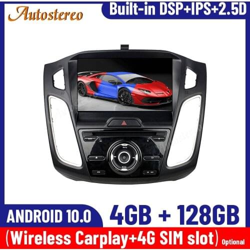 Android 10.0 IPS Carplay 4+128GB For Ford Focus 2012-2014 Car GPS Navigation Multimedia Player Auto Radio Tape Recorder Headunit