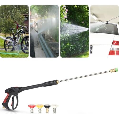 Car Pressure Power Washers Gun 4000 PSI Spray Gun with 18" Extension Wand + 4 Quick Connect Nozzles and 1 Soap Nozzle