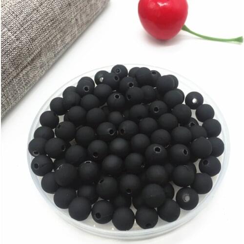 New 50pcs 8mm Acrylic Beads Spacer Loose Bead For Jewelry Making Accessory Beads DIY Black
