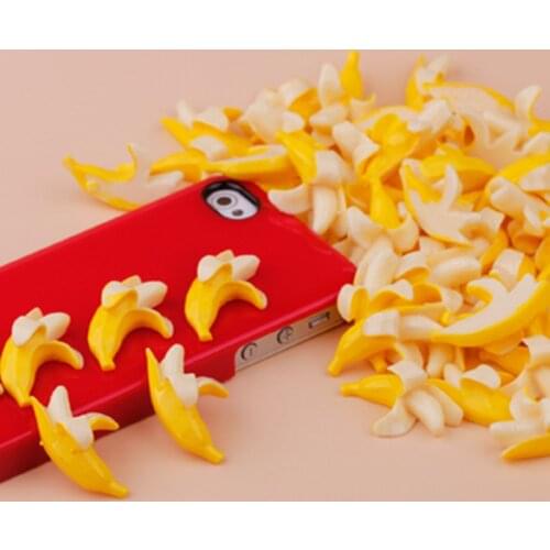 10Pcs Resin Banana Beads Decoration Crafts Flatback Scrapbooking Fit Phone Embellishments Diy Accessories