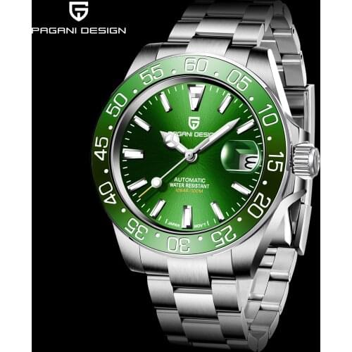 Pagani Design 2021 New Automatic Sapphire Stainless Steel Mens Watch 100M Waterproof Mens Mechanical Watch Reloj Hombre NH35