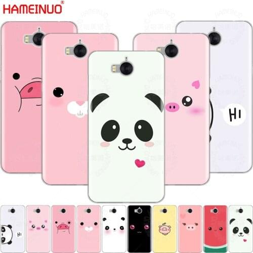 HAMEINUO Cute Panda Pig Smile cell phone Cover Case for huawei honor 3C 4X 4C 5C 5X 6 7 Y3 Y6 Y5 2 II Y560 Y7 2017