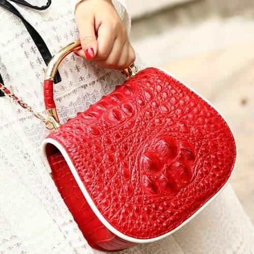 Ouruili Thai crocodile leather lady bag lady one shoulder cross bag handbag small incense women chain bag