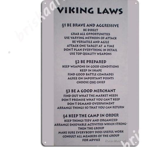 Viking Laws Metal Signs Cinema Garage Garage Club create Garage Decoration Tin sign Posters