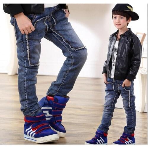Kids Broken Hole Pants 2017 Spring Autumn Baby Girl Boys Jeans Pants Childrens Clothing Ripped Jeans Trousers Hot Selling 3-11T