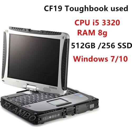 For Panasonic CF 19 CF19 cf-19 CF-19 I5 3320 CPU 8G RAM with 512GB SSD windows 10/7 Toughbook CF19 used Auto Diagnostic Laptop