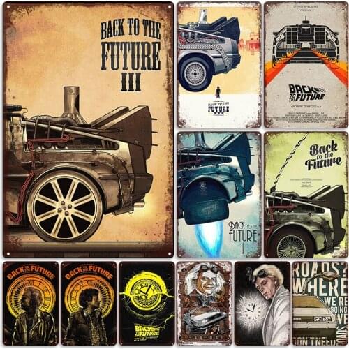Classic Movie Back To The Future Metal Vintage Posters Retro Tin Signs Plaque Home Decoration Bar Living Room Wall Decor Plate
