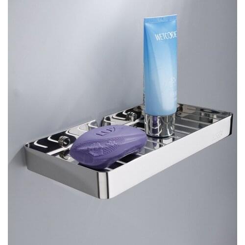 No punching 304 stainless steel bathroom soap rack creative wall mounted soap box drain soap box