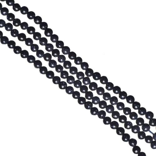 Natural Blue Sand Stone Round Loose Beads 3mm Pick Size For Jewelry Making 16inch H695