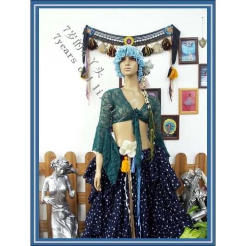 Lace belly dance top flamenco dance top korea 5taper flare Blouse DI83-88