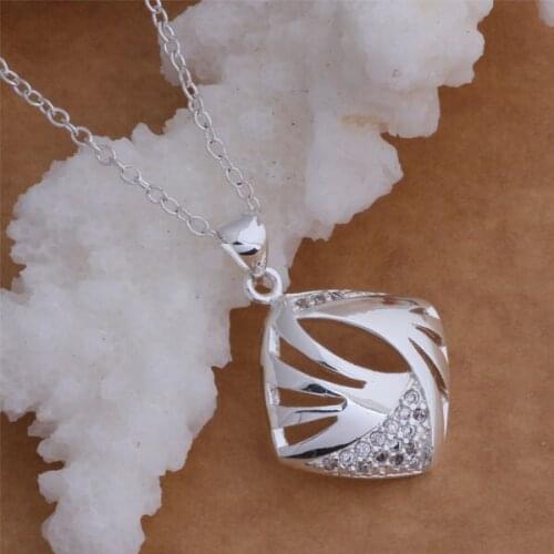 AN008 Hot sterling Necklace fashion jewelry pendant stripy pendant /gcmaotta ahaaiyha silver color