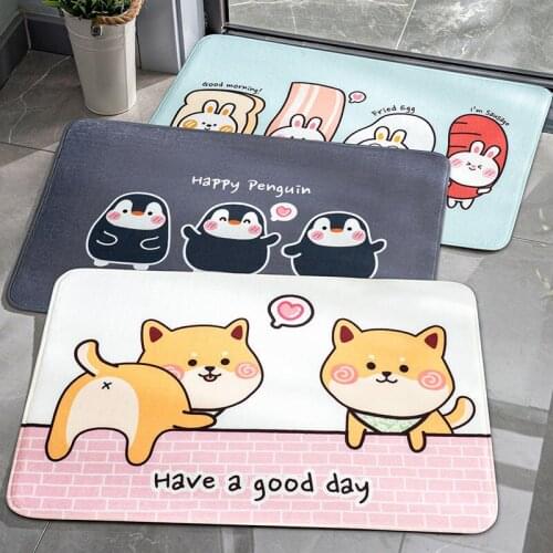 New Cartoon Kitchen Floor Mat Waterproof and Oil-proof PVC Leather Foot Mat Household Long Non-slip Mat Anti-fatigue Kitchen Rug