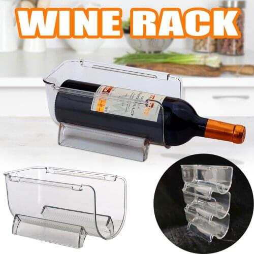 Refrigerator Organizer Universal Bottle Holder Wine Rack Stackable Beverage Bottle Organizer Champagne Storage Box #P2