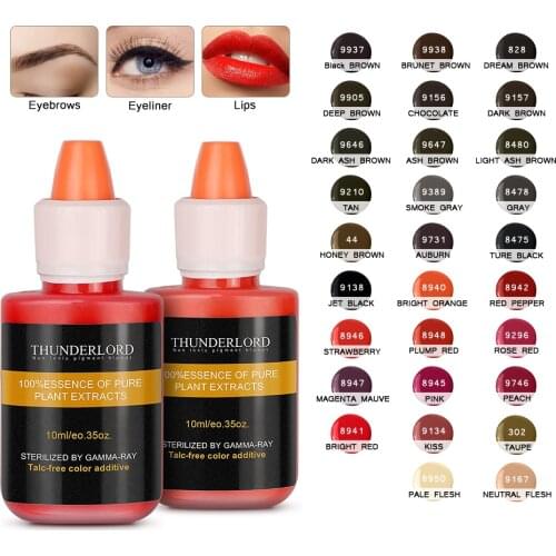 Permanent Makeup Pigment Eyebrow Ink Lips Eye Line Tattoo Color Microblading Pigment Tattoo Ink Pigments Set for PMU 15ml Ink