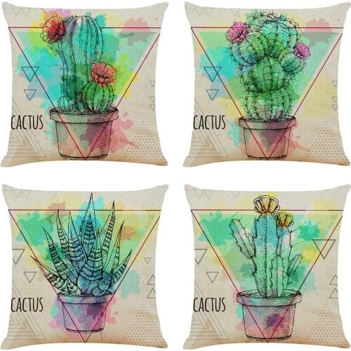 Cactus Cushion Cover Hoga Decorative Pillow funda cojines 45x45 housse de coussin Nordic Throw Pillow Cover for Sofa Car