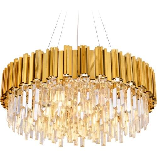 Luxury Crystal Chandelier Light Gold Crystal Lighting Fixtures Cristal Lustres Luminaire for Dining Living room Restaurant Lamp