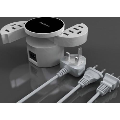 Power Strip Socket Portable 10 USB Ports Smart US EU UK Plug Travel AC Power Adapter Socket Wall Charger For Cell Phone