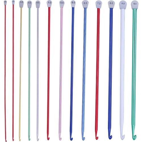 2.5/3/4/5/6/7/8/9/10/11MM Tunisian Afghan Crochet Hooks Multicolor Aluminum Knitting Needles Hook Multicolour Crochet Hook