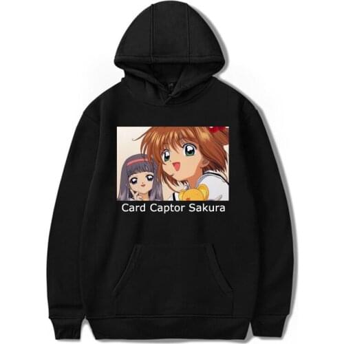 Japan Anime Sakura Card Captor Hoodie Women Men Hip Hop Sweatshirts Harajuku Thin Velvet Warm leisure Hooded Tops Tracksuit Coat
