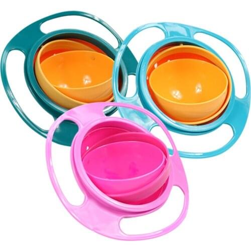 Universal Gyro Bowl Practical Design Gyro Dishes Children Rotary Solid 360 Rotate Novelty Spill-Proof Feeding Balance Umbrella
