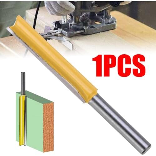 High Precision 50mm 2" Cutting Bearing Extra Long Flush Trim Router Bit With Two Flute 1/4 Shank Woodworking Straight Router Bit