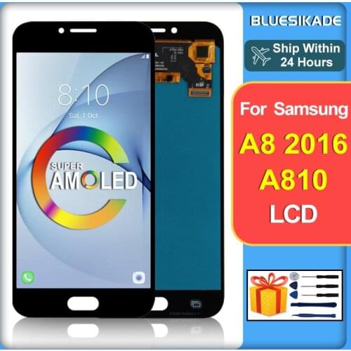 5.7" AMOLED For Samsung Galaxy A8 2016 LCD SM-A8100 A810F Display Touch Screen Digitizer For Samsung A810 LCD Replacement Parts