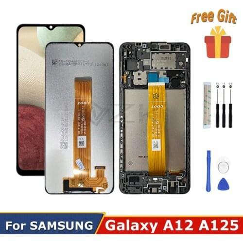 6.5" For Samsung Galaxy A12 A125F A125F/DS LCD Touch Screen Display Digitizer Assembly Replacement With Frame A125 Repair Tools