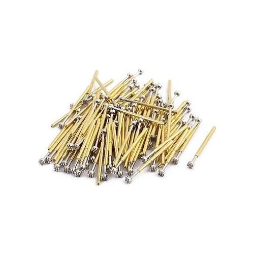 100pcs P160-H5 1.4mm Dia 24.5mm Length Metal Spring Pressure Test Probe Needle